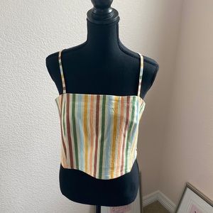 NEW WITH TAGS Billabong Womens Striped Cropped Tank Top